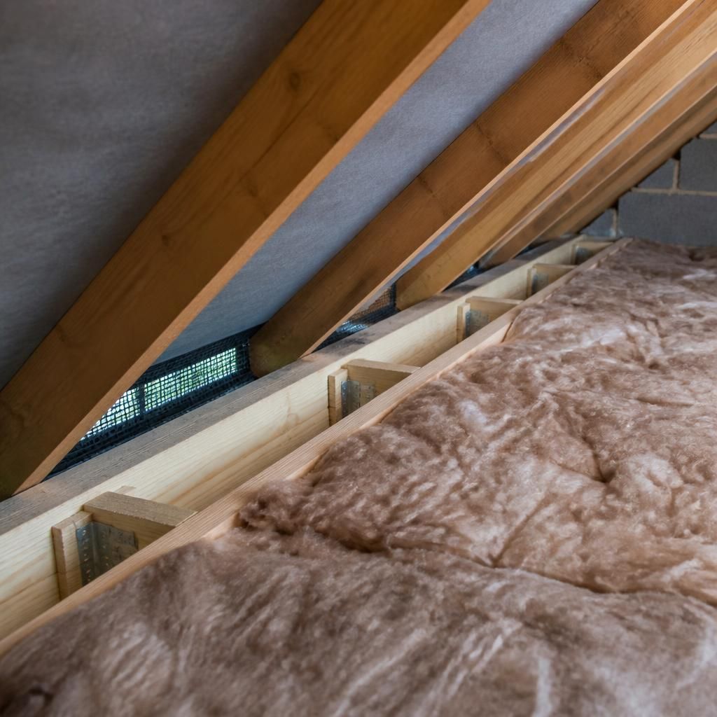 Insulation fitted near the roof edge without blocking ventilation